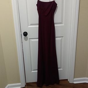 Maroon Semi Backless Gown